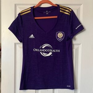 Adidas Orlando City Soccer Jersey Purple Gold Stripes